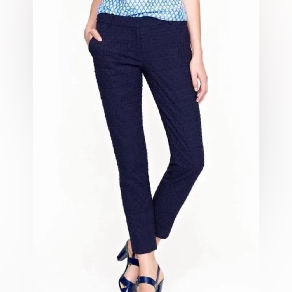 J. Crew Navy Eyelet Cafe‎ Capri Pants